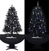 VidaXL Kerstboom sneeuwend met paraplubasis 170 cm PVC zwart