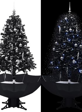 VidaXL Kerstboom sneeuwend met paraplubasis 170 cm PVC zwart