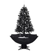 VidaXL Kerstboom sneeuwend met paraplubasis 170 cm PVC zwart