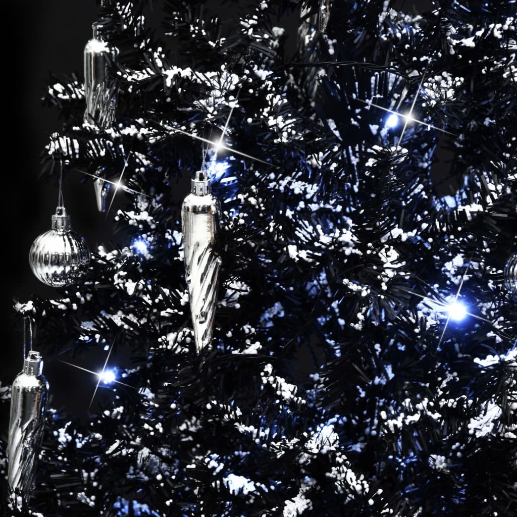 VidaXL Kerstboom sneeuwend met paraplubasis 170 cm PVC zwart
