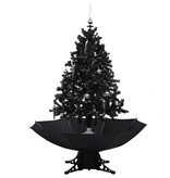 VidaXL Kerstboom sneeuwend met paraplubasis 140 cm PVC zwart