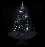 VidaXL Kerstboom sneeuwend met paraplubasis 140 cm PVC zwart