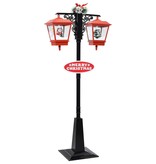 VidaXL Straatlantaarn met kerstman 81x40x188 cm PVC zwart en rood