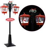 VidaXL Straatlantaarn met kerstman 81x40x188 cm PVC zwart en rood