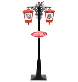 VidaXL Straatlantaarn met kerstman 81x40x188 cm PVC zwart en rood