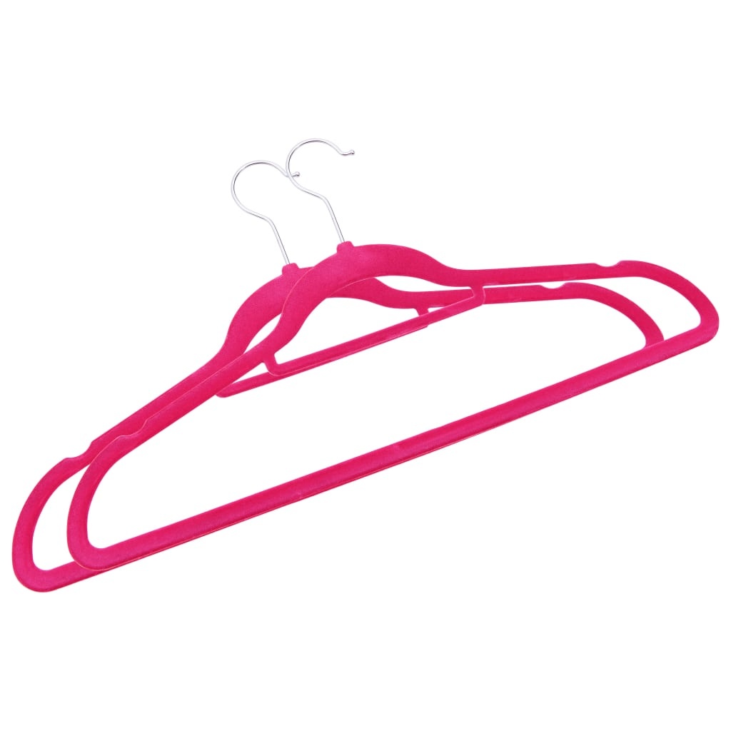 VidaXL 100-delige Kledinghangerset anti-slip fluweel roze