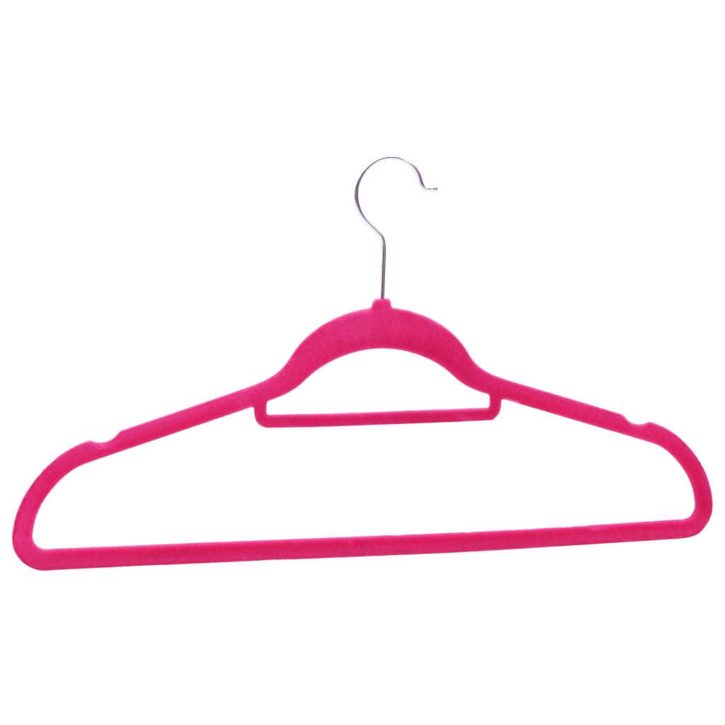 VidaXL 100-delige Kledinghangerset anti-slip fluweel roze