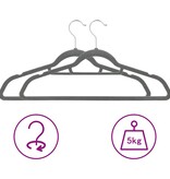 VidaXL 100-delige Kledinghangerset anti-slip fluweel grijs