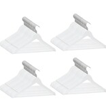 VidaXL 100-delige Kledinghangerset anti-slip hardhout wit
