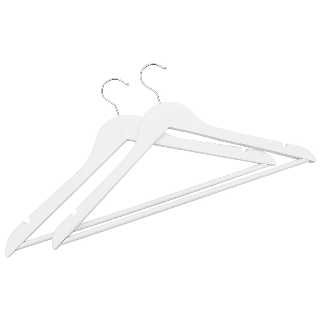 VidaXL 50-delige Kledinghangerset anti-slip hardhout wit