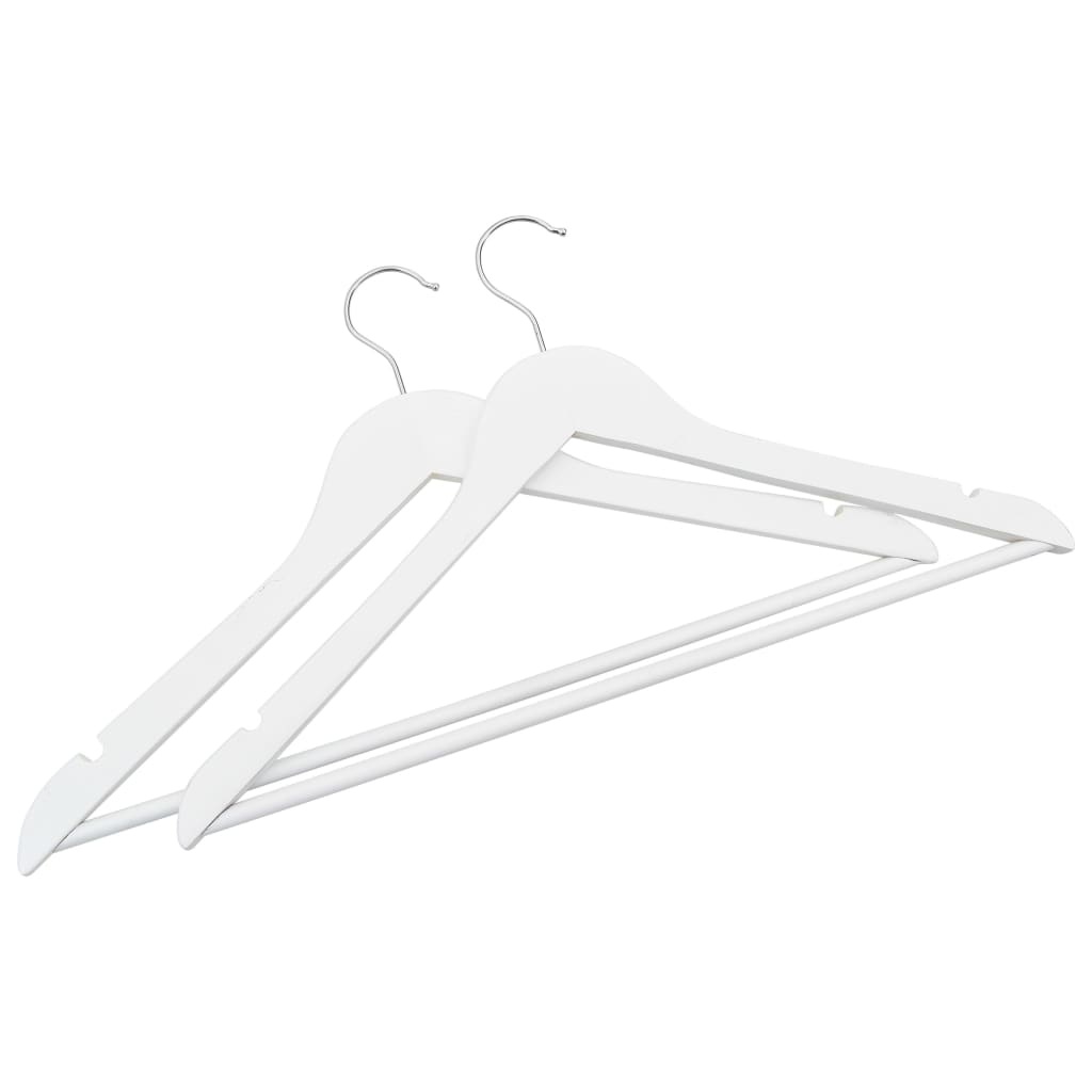 VidaXL 20-delige Kledinghangerset anti-slip hardhout wit