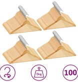 VidaXL 100-delige Kledinghangerset anti-slip hardhout