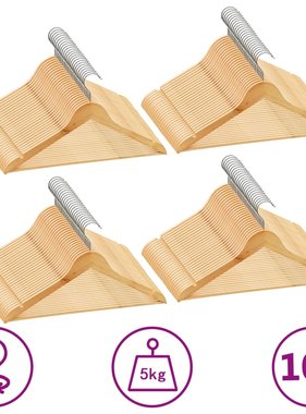 VidaXL 100-delige Kledinghangerset anti-slip hardhout