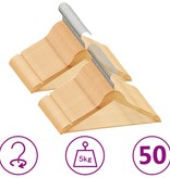 VidaXL 50-delige Kledinghangerset anti-slip hardhout