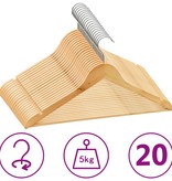 VidaXL 20-delige Kledinghangerset anti-slip hardhout