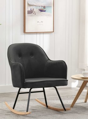 VidaXL Schommelstoel fluweel donkergrijs