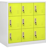 vidaXL Lockerkast 90x45x92,5 cm staal lichtgrijs en groen