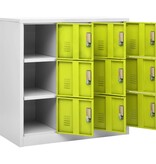 vidaXL Lockerkast 90x45x92,5 cm staal lichtgrijs en groen