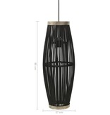 vidaXL Hanglamp ovaal 40 W E27 27x68 cm wilgen zwart