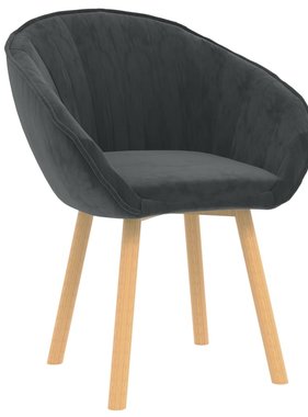 VidaXL Eetkamerstoel fluweel donkergrijs
