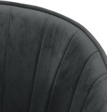 VidaXL Eetkamerstoel fluweel donkergrijs