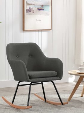 VidaXL Schommelstoel stof donkergrijs