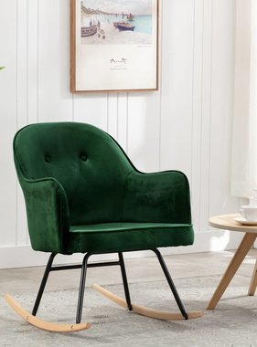 VidaXL Schommelstoel fluweel donkergroen