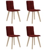 VidaXL Eetkamerstoelen 4 st stof wijnrood