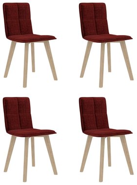 VidaXL Eetkamerstoelen 4 st stof wijnrood