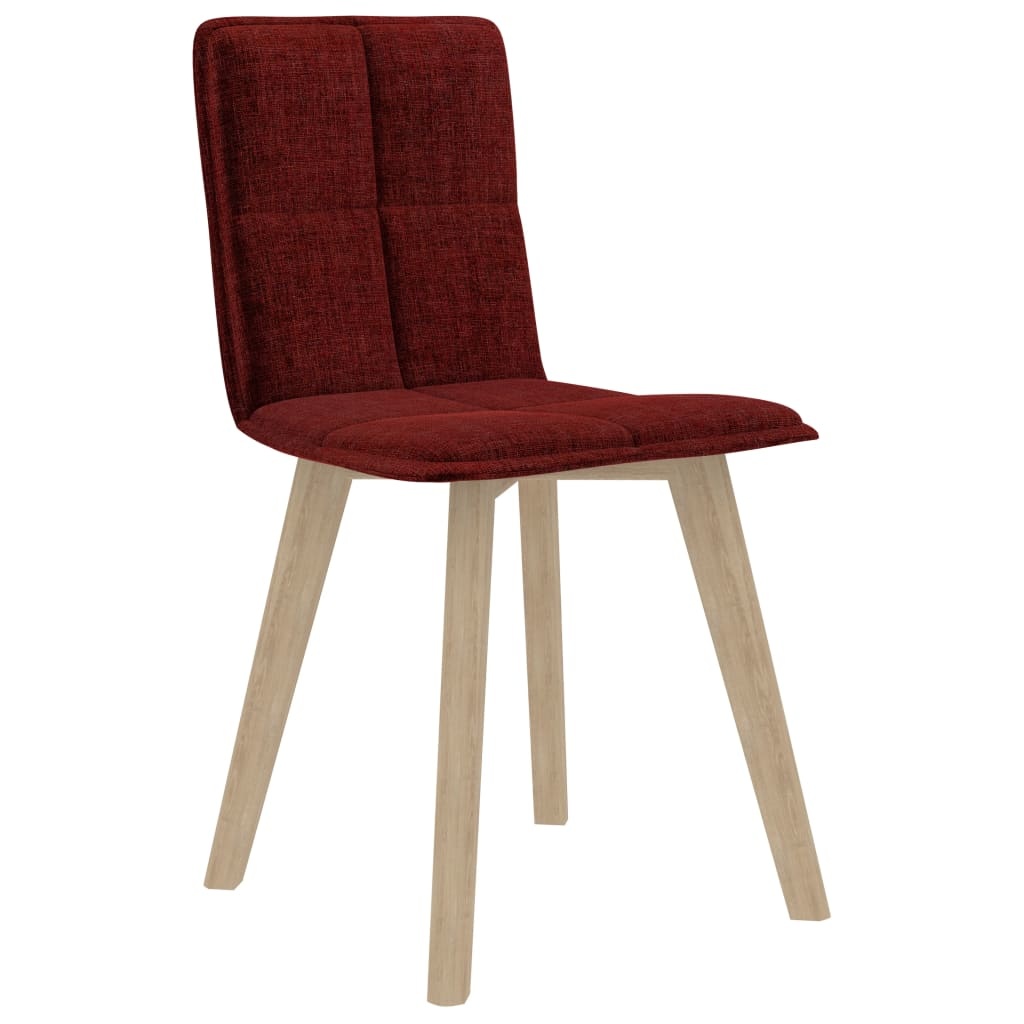VidaXL Eetkamerstoelen 4 st stof wijnrood