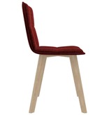 VidaXL Eetkamerstoelen 4 st stof wijnrood