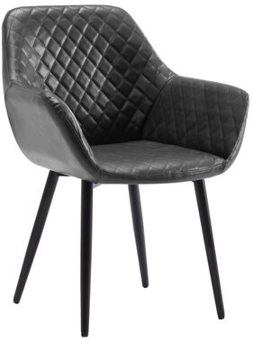 VidaXL Eetkamerstoel kunstleer grijs