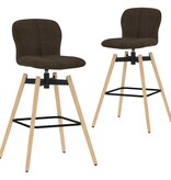 VidaXL Barstoelen draaibaar 2 st stof bruin