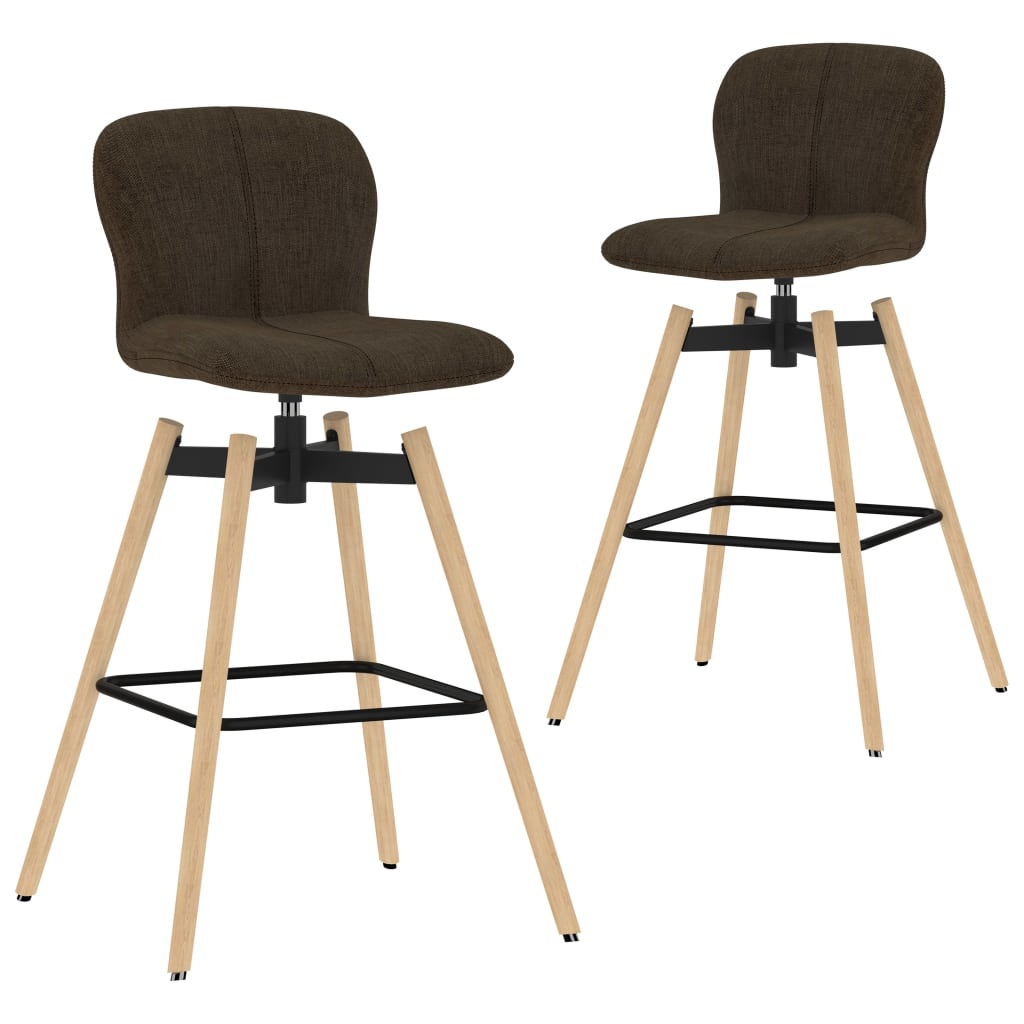 VidaXL Barstoelen draaibaar 2 st stof bruin