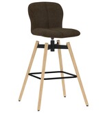 vidaXL Barstoelen draaibaar 2 st stof bruin