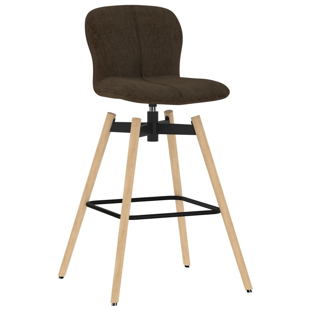 vidaXL Barstoelen draaibaar 2 st stof bruin