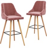 VidaXL Barstoelen 2 st fluweel roze