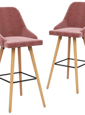 VidaXL Barstoelen 2 st fluweel roze