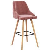 VidaXL Barstoelen 2 st fluweel roze