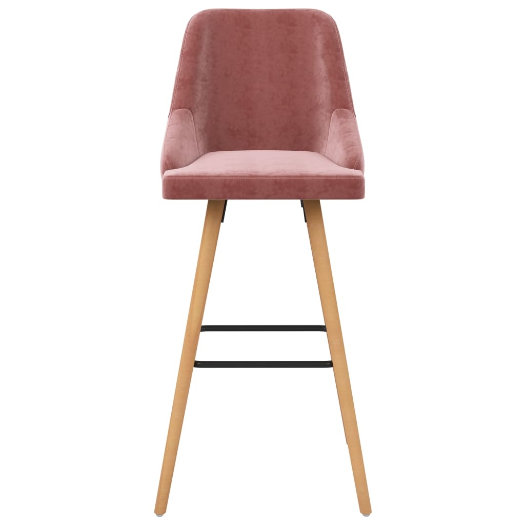 vidaXL Barstoelen 2 st fluweel roze