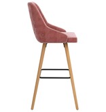VidaXL Barstoelen 2 st fluweel roze