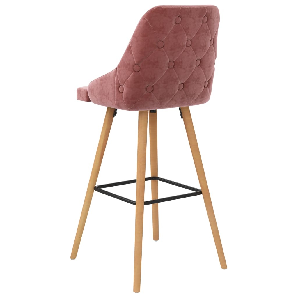 vidaXL Barstoelen 2 st fluweel roze