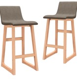 vidaXL Barstoelen 2 st stof taupe