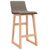 vidaXL Barstoelen 2 st stof taupe