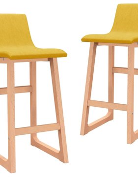 VidaXL Barstoelen 2 st stof mosterdgeel