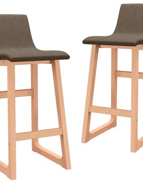 VidaXL Barstoelen 2 st stof bruin