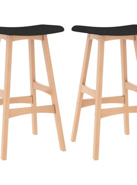 VidaXL Barkrukken 2 st stof zwart