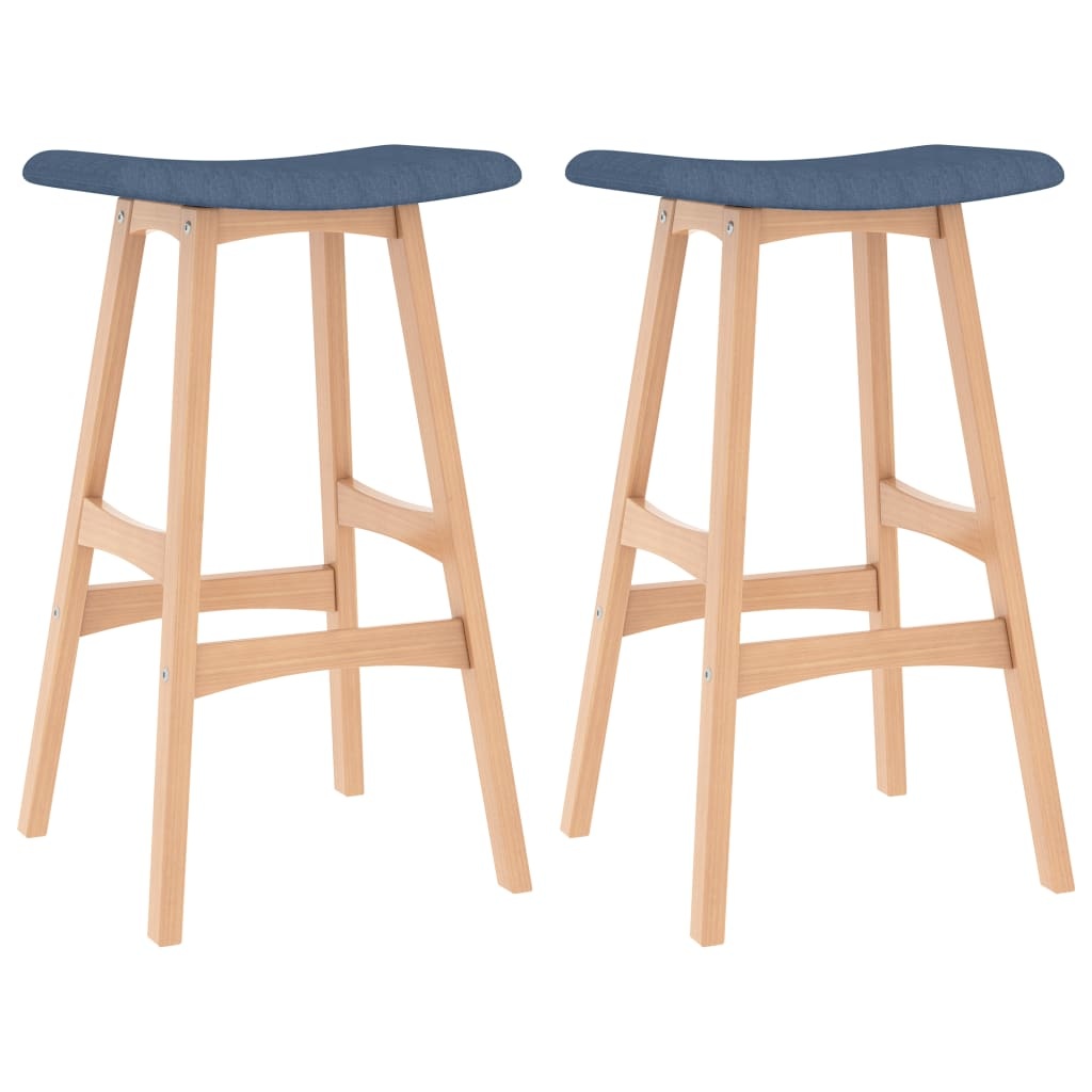 VidaXL Barkrukken 2 st stof blauw