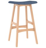 VidaXL Barkrukken 2 st stof blauw
