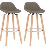 VidaXL Barkrukken 2 st stof taupe